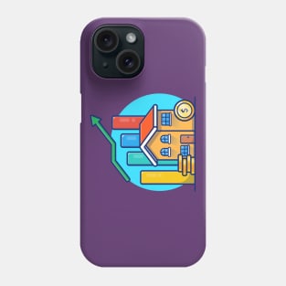 House With Gold Coin Statistic Cartoon Phone Case