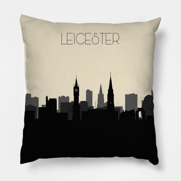 Leicester Skyline Pillow by inspirowl