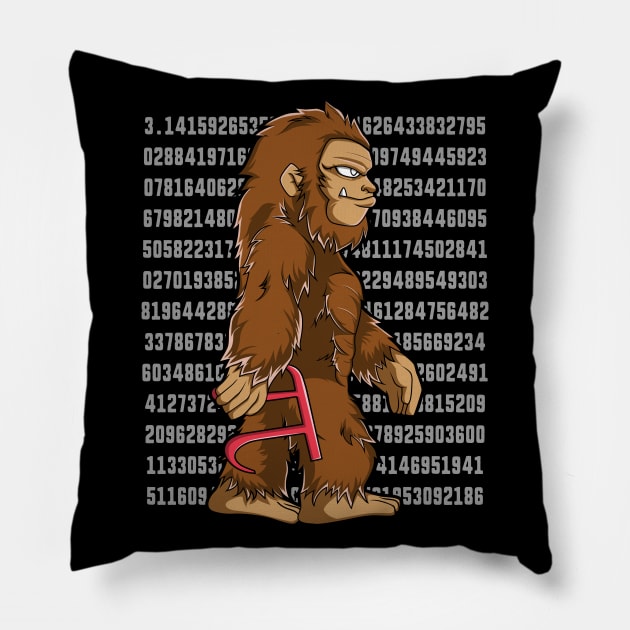 Bigfoot Sasquatch Pi Day Funny Math Love Gift Pillow by HCMGift