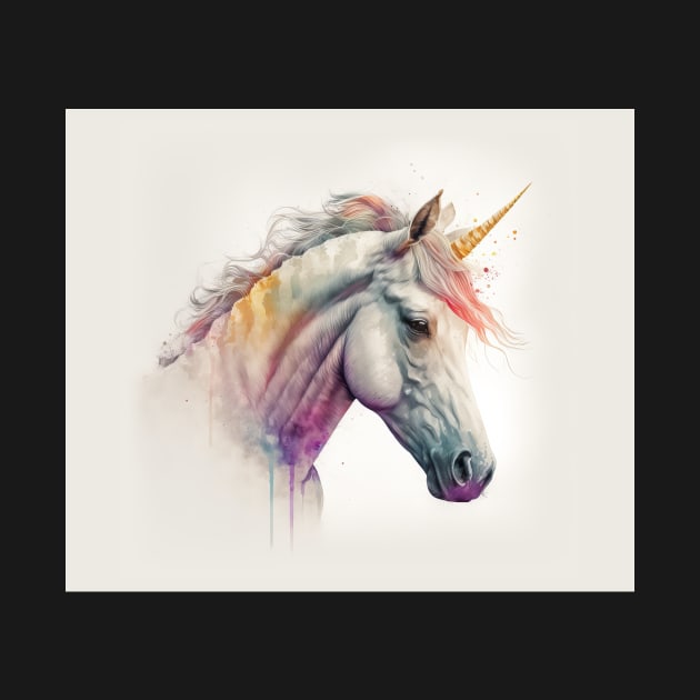 Unicorn Watercolour Painting by TheArtfulAI