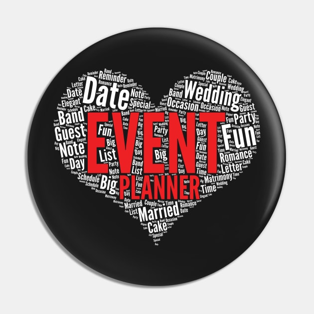 Event planner Heart Shape Word Cloud Planning Party design Pin by theodoros20