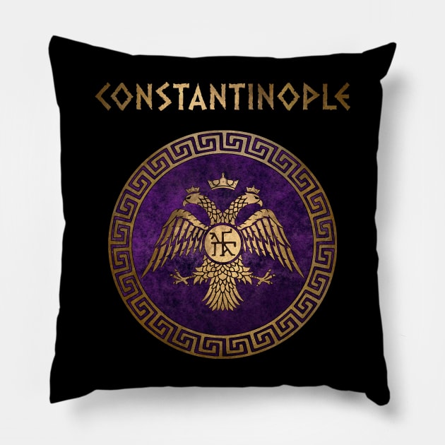 Constantinople Byzantine Empire Symbol of Byzantium Pillow by AgemaApparel