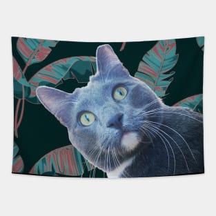 Summer of Roger the Cat Moody Palm Leaf Tapestry