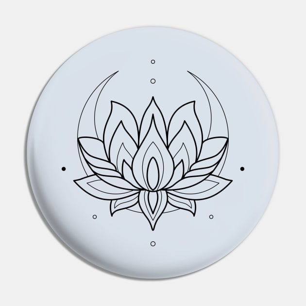 Lotus and Moon Tattoo Black 1 Pin by Human_Pretzel