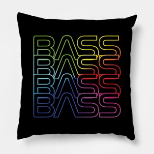 Bass Repeated Text Colorful Pillow