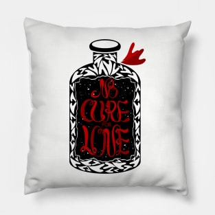 "No cure for love typographic" poster Pillow