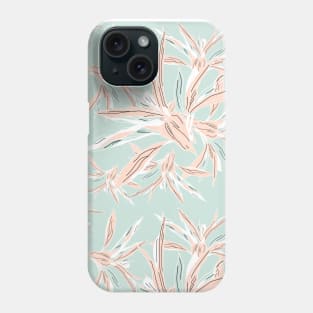 Hawaii style botanical leaves collection in pastel Phone Case