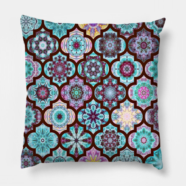 Moroccan Tile Pattern Teal Moroccan Pattern Pillow Teepublic Au