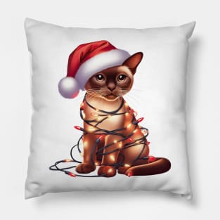 Christmas Burmese Cat Pillow