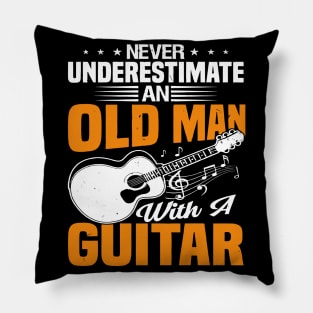 Never underestimate an old man with a GUITAR Pillow