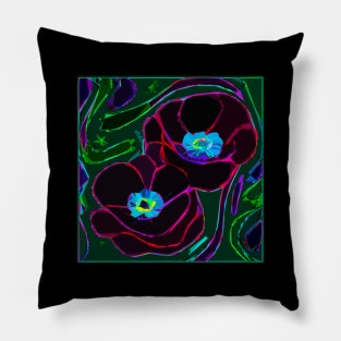 Colorful Layered Abstract of Red Poppies (MD23Mrl018) Pillow