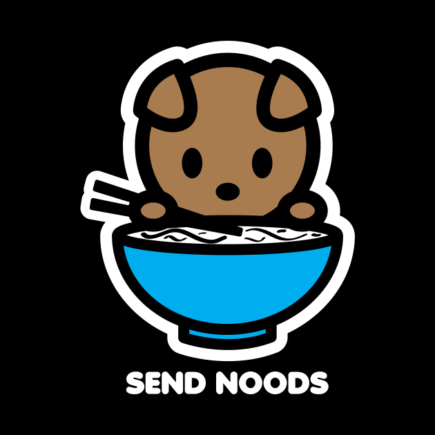 Dog Puppy Send Noods Food Noodles Pho Ramen Funny Animal by Bambu