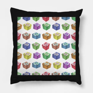 Pattern of colorful holiday boxes Pillow