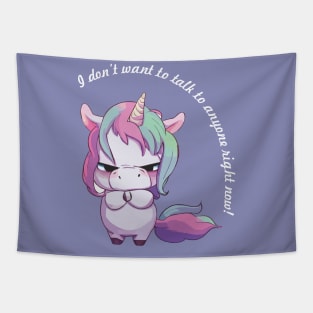 Grumpy Unicorn Tapestry