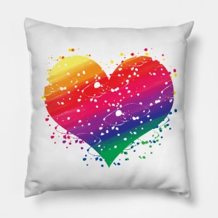 Rainbow Heart LGBT Flag Pillow