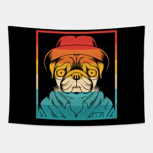 Dog Retro Pug Tapestry