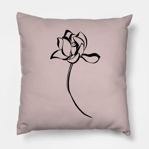 White lotus Pillow by Art by Taya 