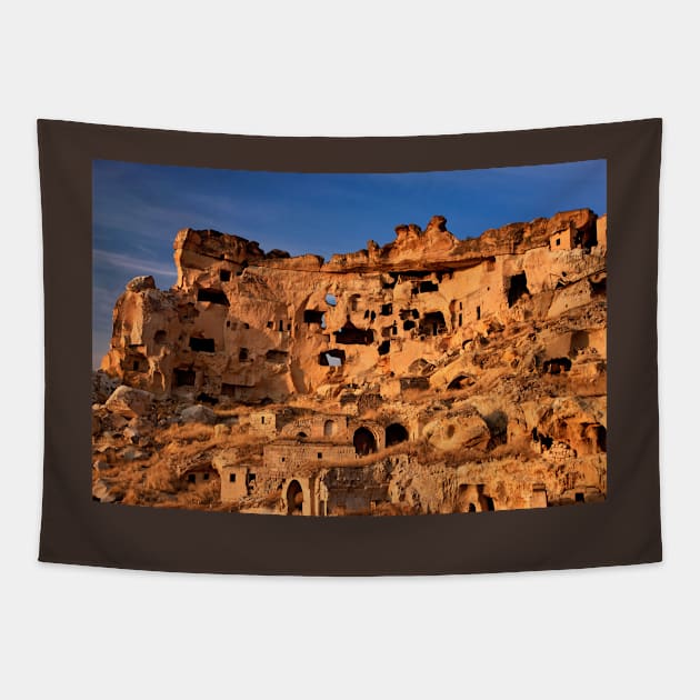 The old troglodyte settlement of Cavusin- Cappadocia Tapestry by Cretense72