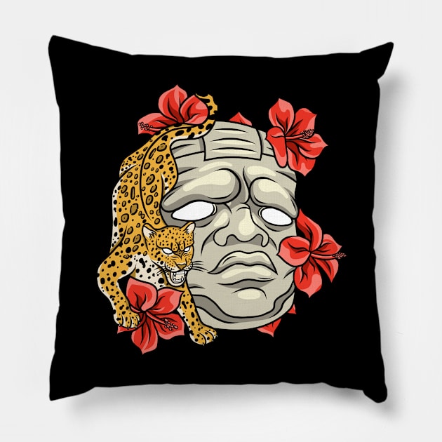 Olmec x Jaguar Pillow by SmittyGFX