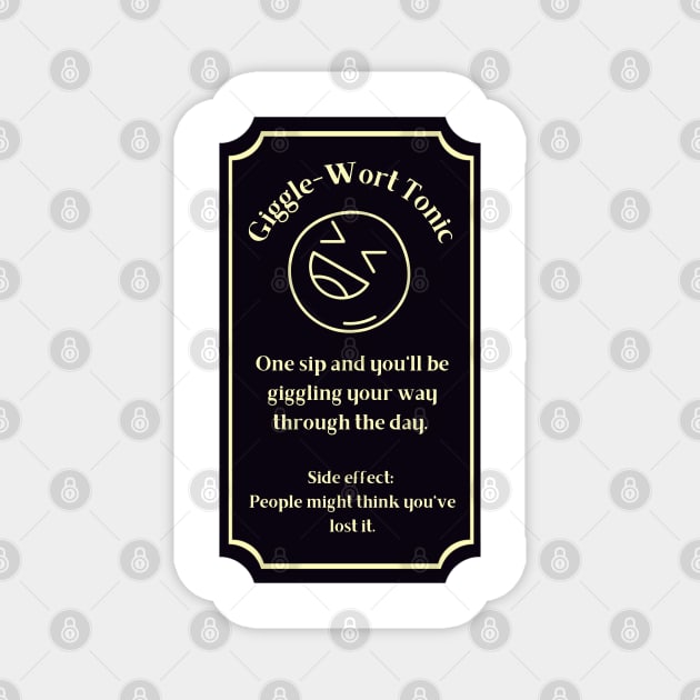 Potion Label: Giggle-Wort Tonic, Halloween Magnet by Project Charlie