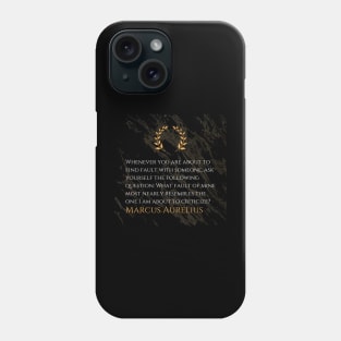 Marcus Aurelius's Guiding Principle: Self-Reflection Before Criticism Phone Case