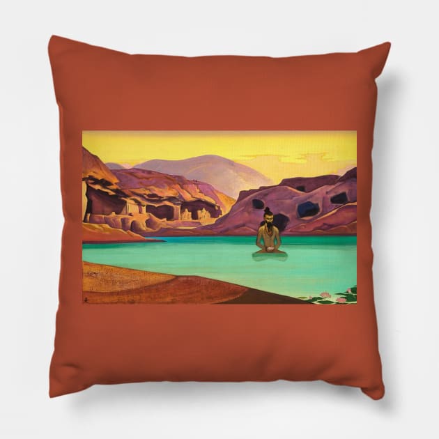 Lotus by Nicholas Roerich Pillow by Star Scrunch