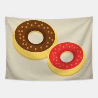 Chocolate and Strawberry Donut Pair Tapestry