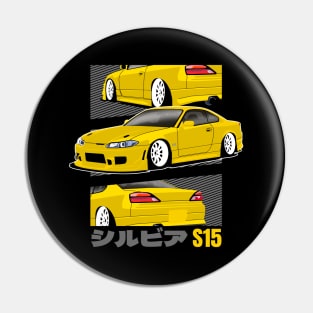 Yellow Nissan Silvia S15 Japanese Retro Pin