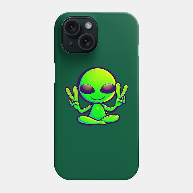 Peace Alien Phone Case by ARTWORKandBEYOND