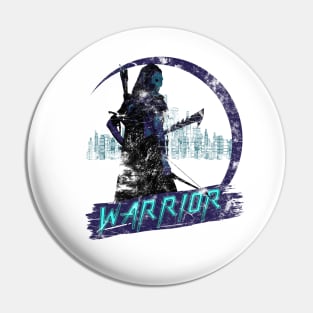 Female Warrior Retrowave Pin