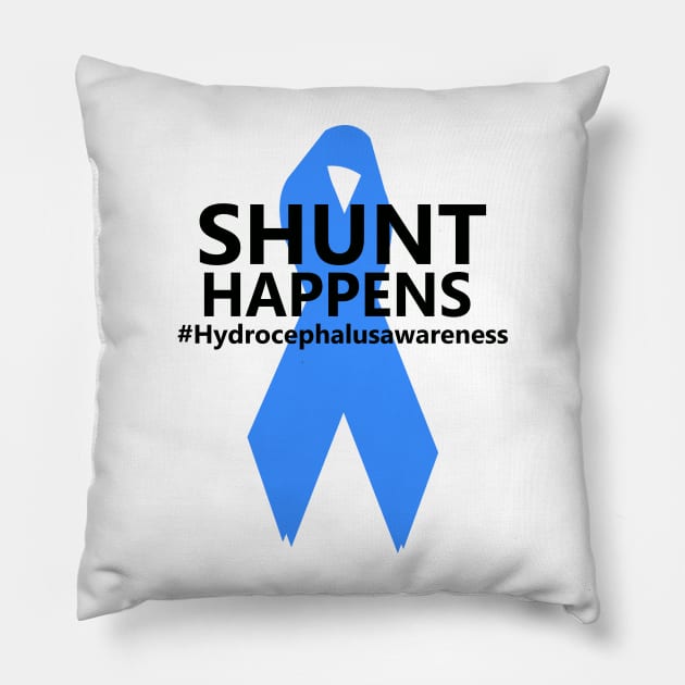 Hydrocephalus Awareness Shunt Happens Hydro Warrior Pillow by sarabuild