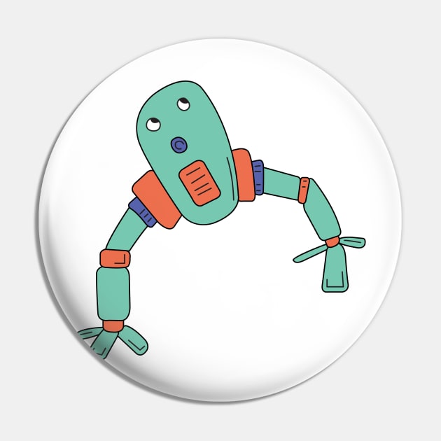 Green robot Pin by now83