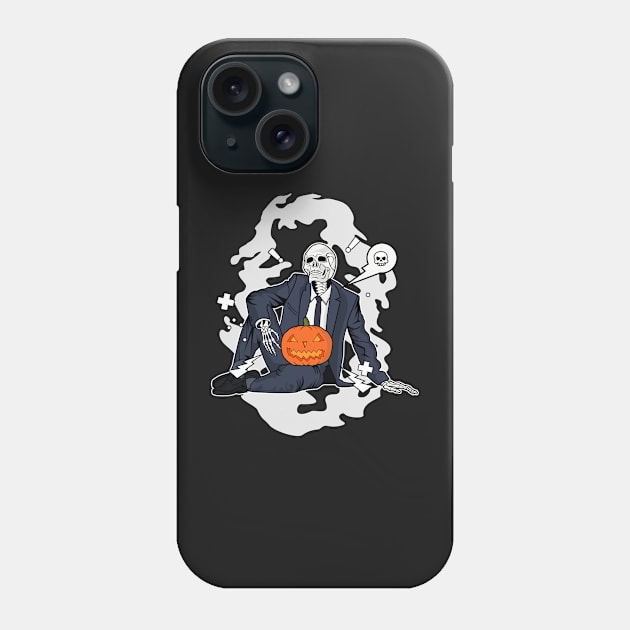 Skeleton Businessman Phone Case by D3monic