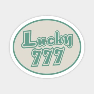 lucky number 777 - beige and green Magnet