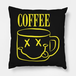 Happy Monday Grunge Coffee Pillow