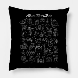 Russian Travel Icons Pattern Pillow