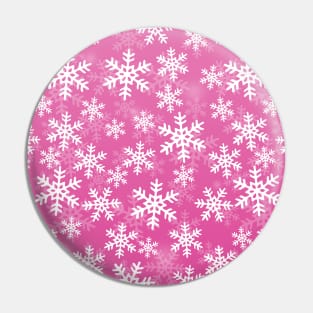 Pink and White Snowflakes Pin