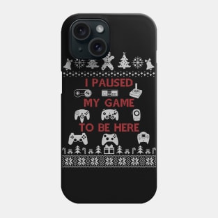 Plaused My Game To Be Here T Shirt Cute Christmas Gift, Ugly Christmas Phone Case