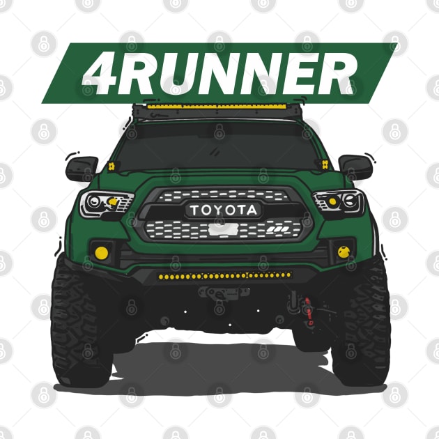 4Runner Toyota Front View - Green by 4x4 Sketch