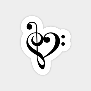 I love music, treble heart Magnet