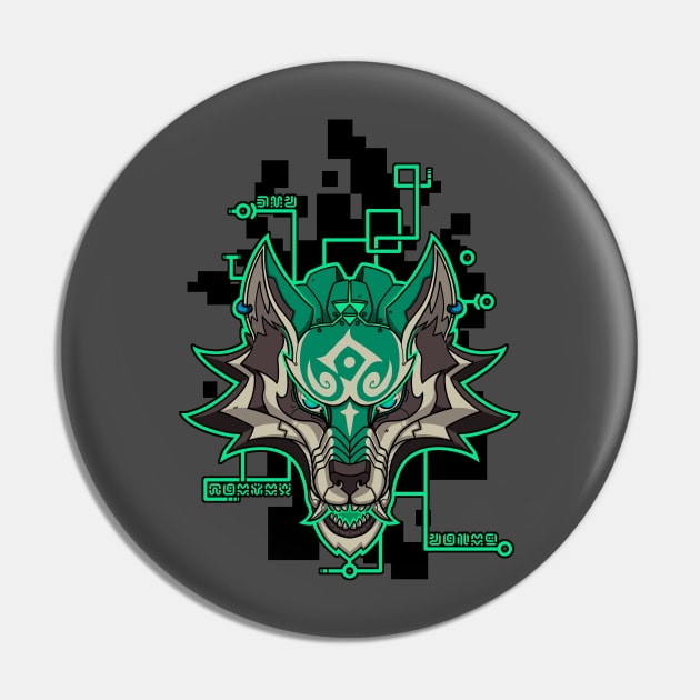 CyberWolf Hero Pin by TheTeenosaur