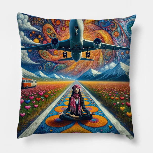 Zen Flight Attendant Pillow by Sideways Tees