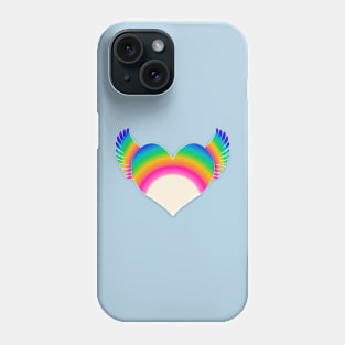 Winged Rainbow Heart Phone Case