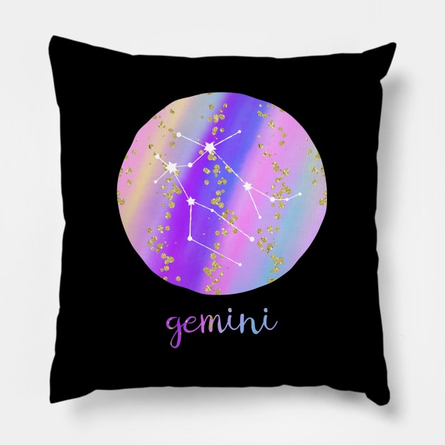 Gemini sign Pillow by tortagialla