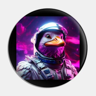 Vaporwave Retrowave Synthwave Duck Astronaut Space Fantasy Illustration Pin