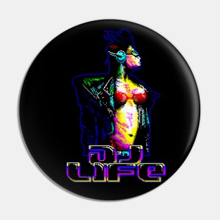 DJ Life Dance Techo House Music 8 Bit Art Pin