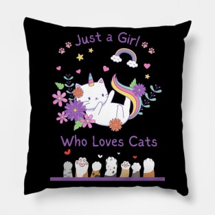 Just a Girl Who Loves Cats Pillow