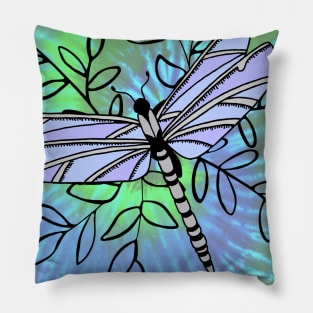 tie dye dragonfly Pillow