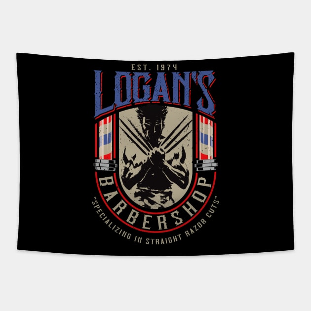 Logan's Barbershop Tapestry by Alema Art