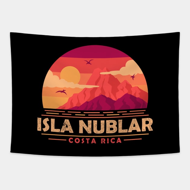 Visit Isla Nublar - The best place for dinosaur lovers Tapestry by Sachpica